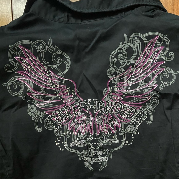 Harley-Davidson button up long sleeve shirt - Picture 2 of 6